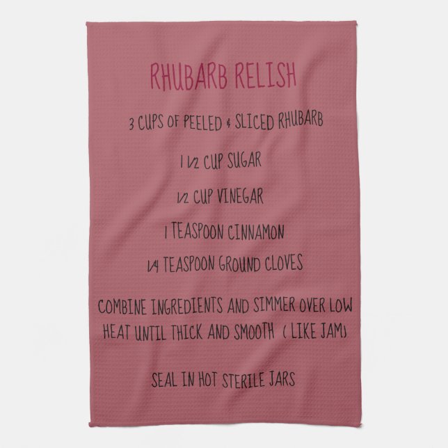 Rhubarb Relish Recipe Towel (Vertical)