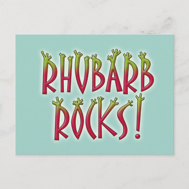 Rhubarb Rocks Postcard (Front)