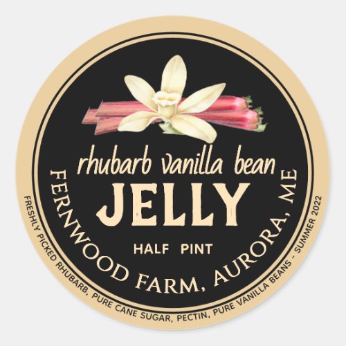 Rhubarb Vanilla Bean Jelly Classic Round Sticker