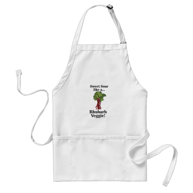 Rhubarb Veggie Food Funny Adult Apron (Front)