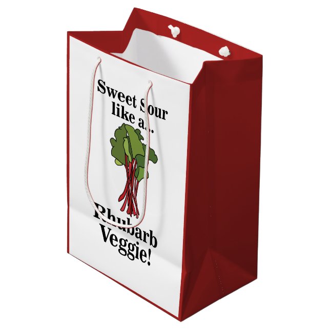 Rhubarb Veggie Food Funny Birthday Medium Gift Bag (Front Angled)