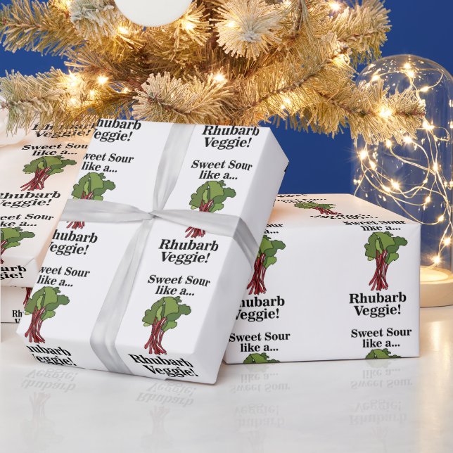 Rhubarb Veggie Food Funny Birthday Wrapping Paper (Holidays)