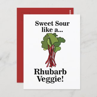 Rhubarb Veggie Food Funny Postcard