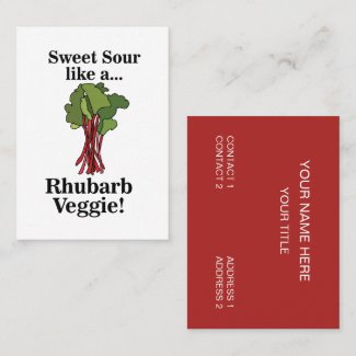 Rhubarb Veggie Funny Food  Business Card