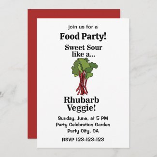 Rhubarb Veggie  Funny Food Party Invitation