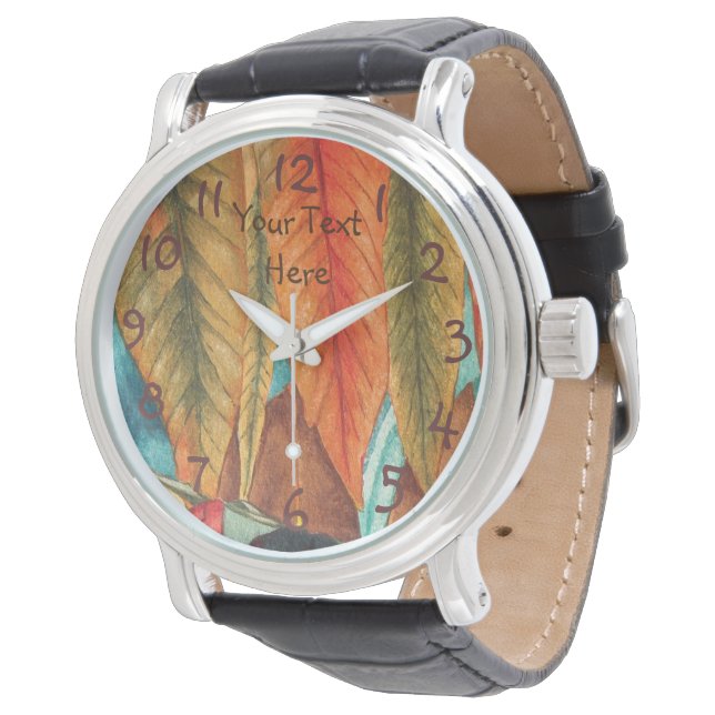 rhus tree autumn leaf colors contempory designer watch (Angled)