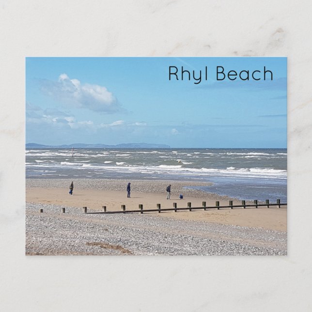 Rhyl Beach Postcard (Front)