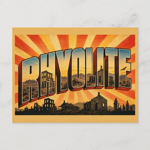 Rhyolite Nevada Ghost Town Desert Mountains Art Postcard