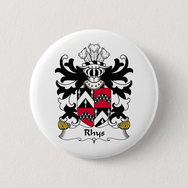 Rhys Family Crest Pinback Button (Front)