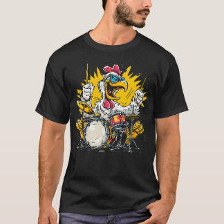 Rhythm Chicken With Drums For Drummer T-Shirt