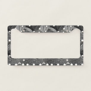 Rhythm in Black and White – Abstract Monochrome 7 License Plate Frame