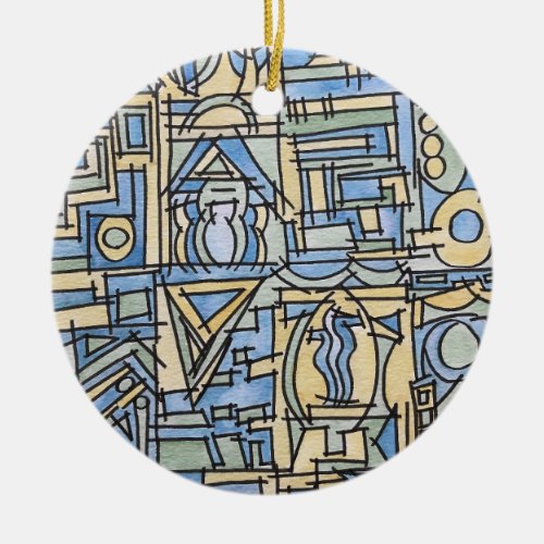 Rhythm In Blue_Funky Ornament with Abstract Art