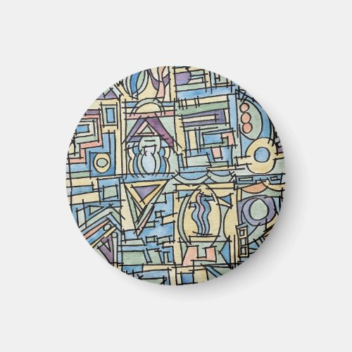 Rhythm In Blue-Hand Painted Abstract Art Magnet
