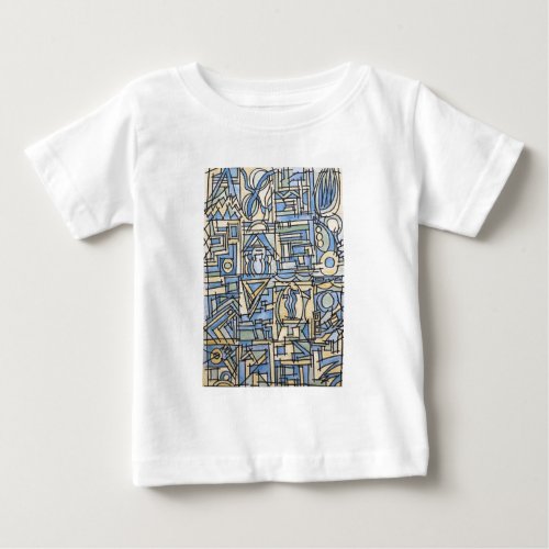 Rhythm In Blue_Modern Geometric Watercolor Art Baby T_Shirt