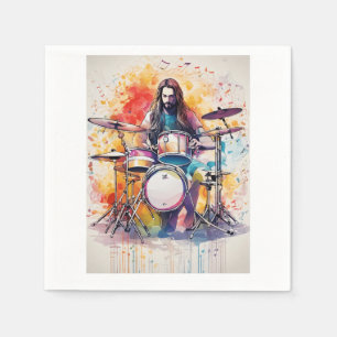 Rhythm in Motion: Drummer Performance Poste Napkins