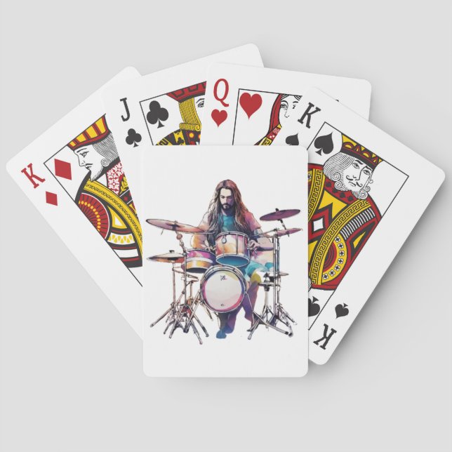 Rhythm in Motion: Drummer Performance Poste Poker Cards (Back)