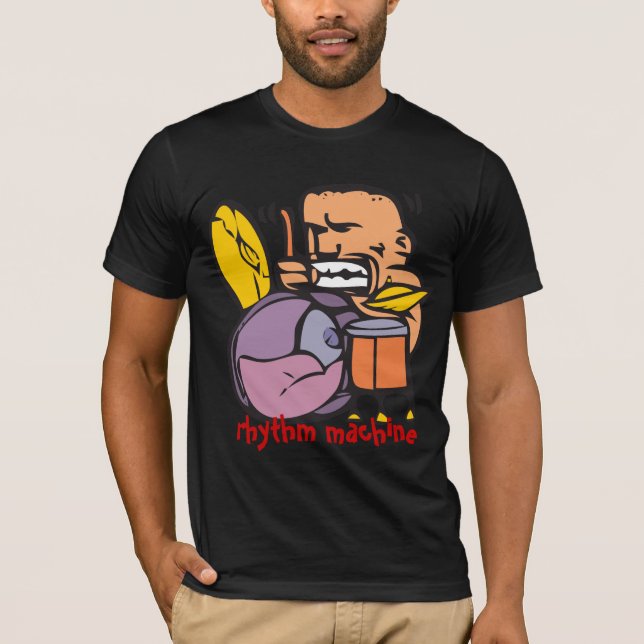 Rhythm Machine - Fun Drummer Drumming T-Shirt (Front)