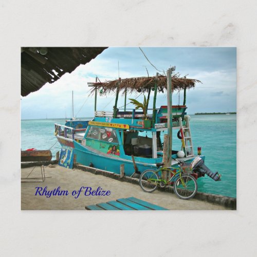Rhythm of Belize Rasta Boat Postcard