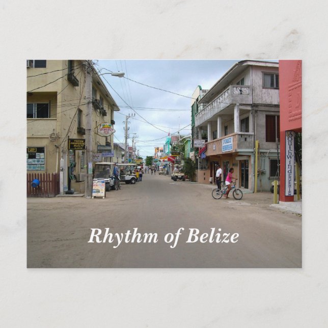 Rhythm of Belize San Pedro Town Postcard (Front)