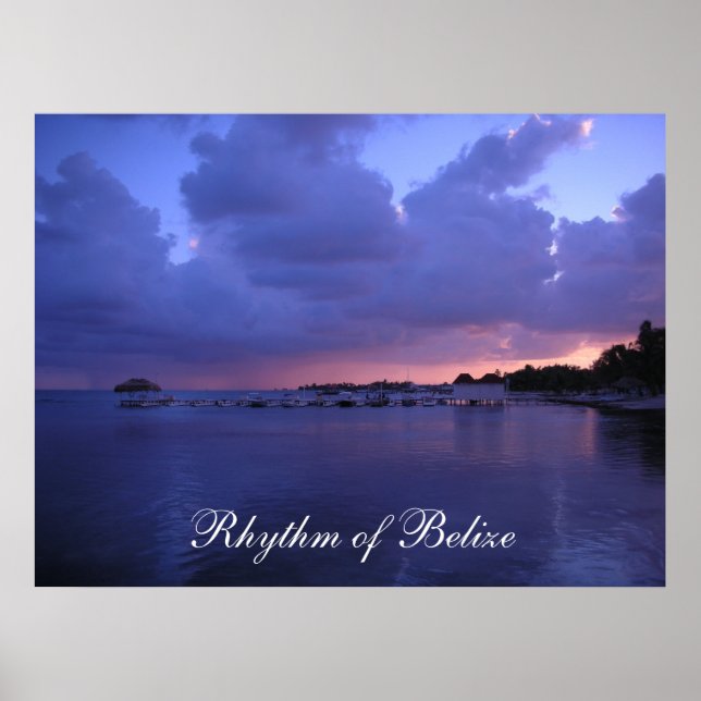 Rhythm of Belize Sunset on the Dock Print (Front)