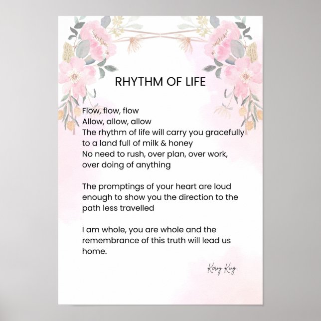 Rhythm Of Life - Hope filled Poem  Poster (Front)