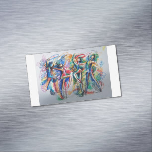 Rhythm of Motion Abstract Dancers Magnetic Card