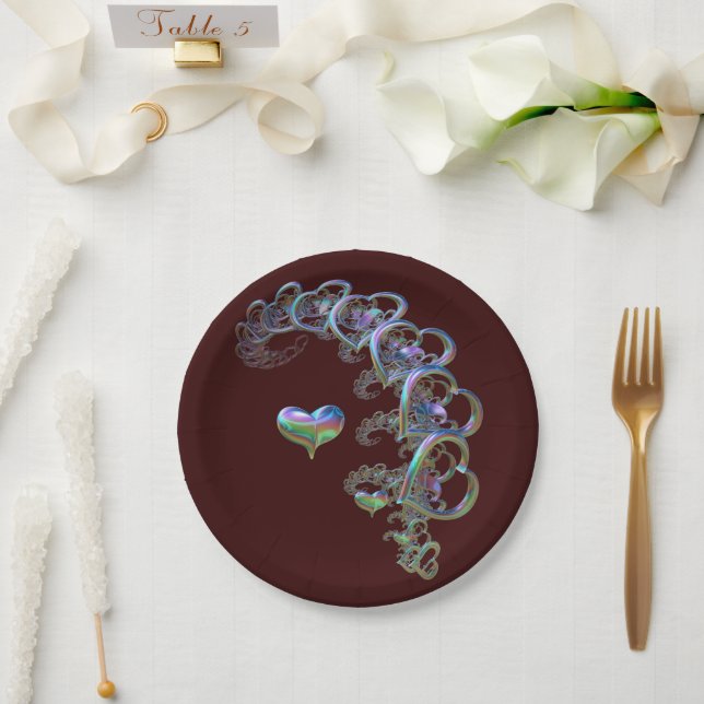 Rhythm of the Heart Paper Plates (Wedding)