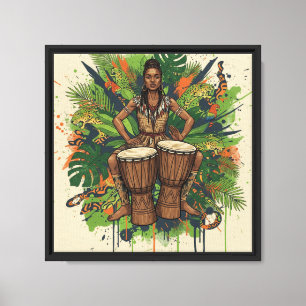 Rhythm of the Jungle – Modern Afro Art with Tribal Canvas Print