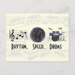 Rhythm, Speed, Drums Post Card at Zazzle