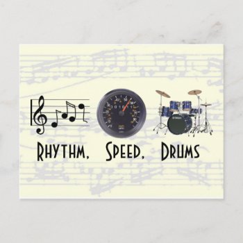 Rhythm  Speed  Drums Post Card by weRband at Zazzle