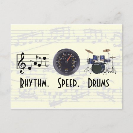 Rhythm, Speed, Drums Post Card
