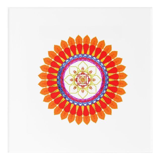 Rhythmic Euphoria Mandala  Acrylic Print (Front)