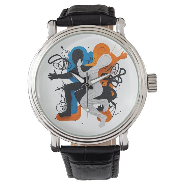 Rhythmic Fusion: Dance of Shadows and Colors Watch (Front)