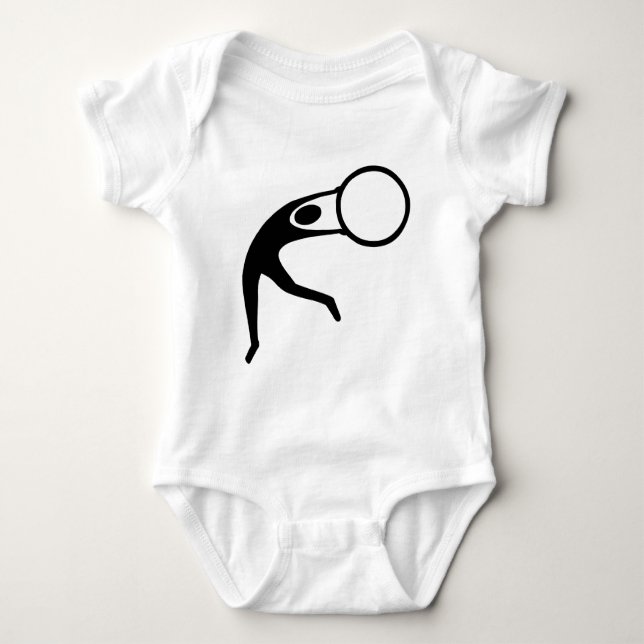 Rhythmic Gymnastic Figure - Black Baby Bodysuit (Front)