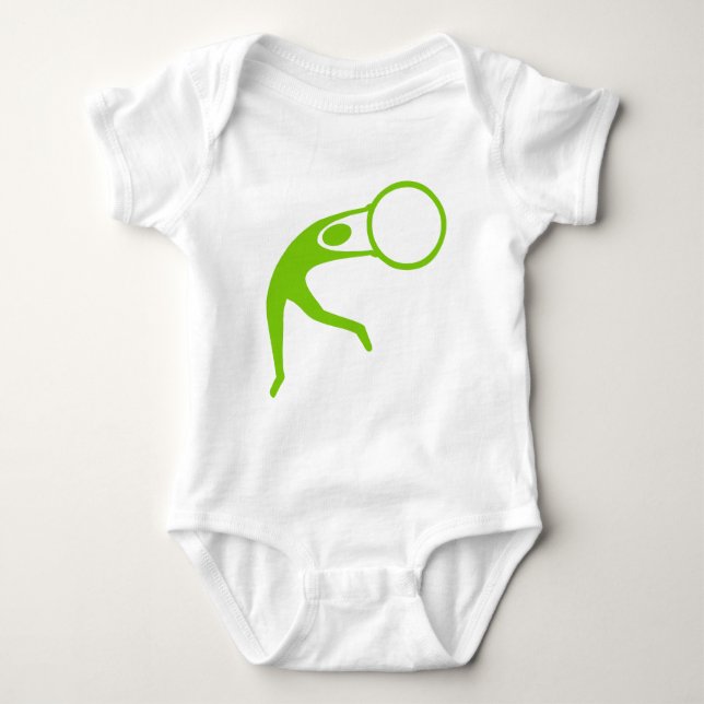 Rhythmic Gymnastic Figure - Martian Green Baby Bodysuit (Front)