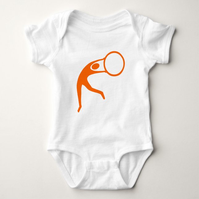 Rhythmic Gymnastic Figure - Orange Baby Bodysuit (Front)
