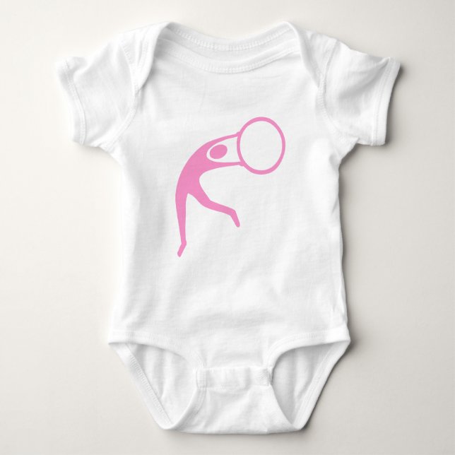 Rhythmic Gymnastic Figure - Pink Baby Bodysuit (Front)