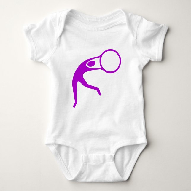 Rhythmic Gymnastic Figure - Purple Baby Bodysuit (Front)