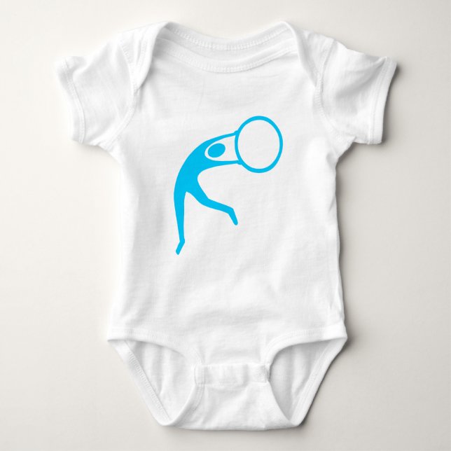 Rhythmic Gymnastic Figure - Sky Blue Baby Bodysuit (Front)