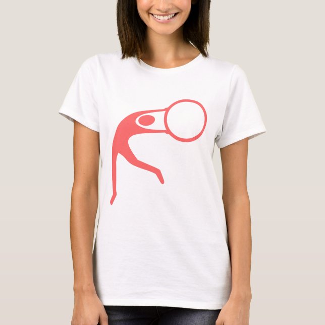 Rhythmic Gymnastic Figure - Tropical Pink T-Shirt (Front)