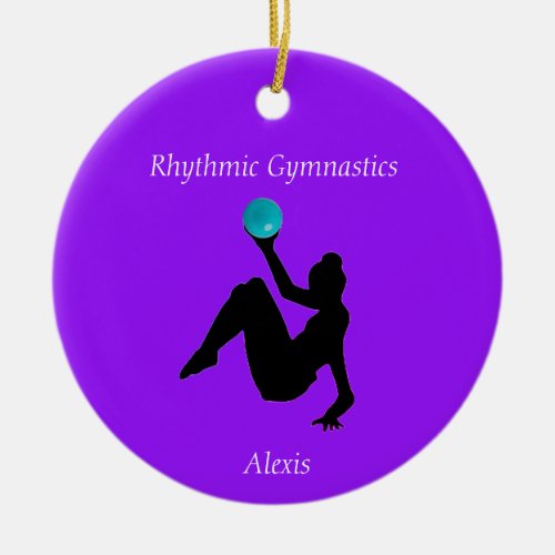 Rhythmic Gymnastics Ball Routine Ceramic Ornament