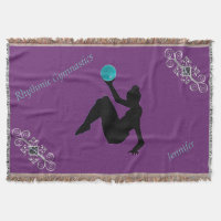 Rhythmic Gymnastics Ball Routine Glam Throw Blanket