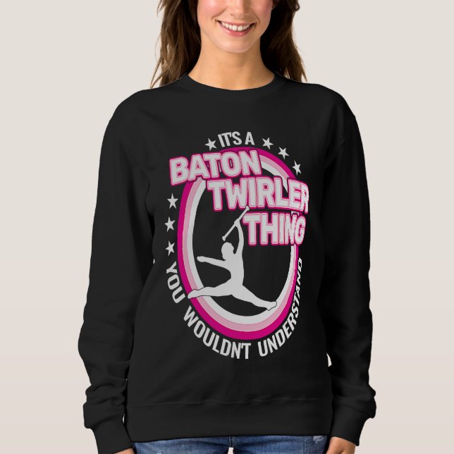 rhythmic gymnastics  baton twirling retro for girl sweatshirt (Front)