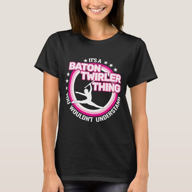 rhythmic gymnastics  baton twirling retro for girl T-Shirt (Front)