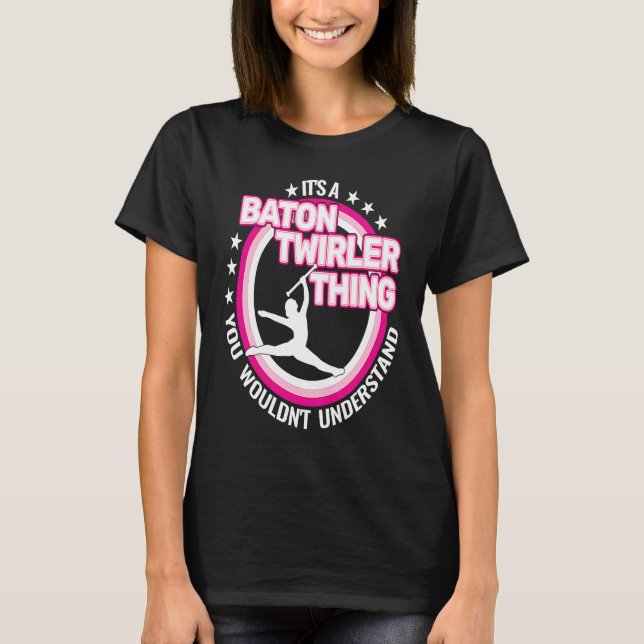 rhythmic gymnastics  baton twirling retro for girl T-Shirt (Front)