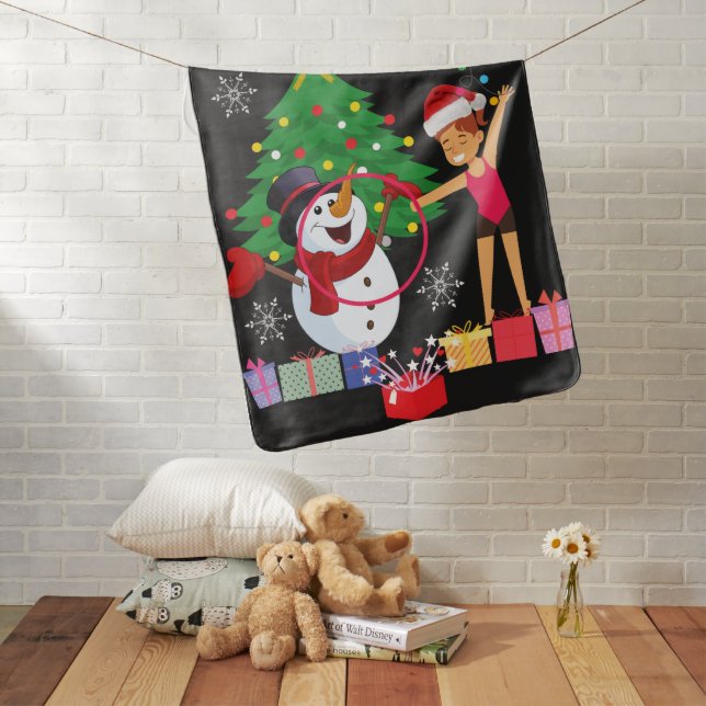 Rhythmic Gymnastics Christmas Celebration   Baby Blanket (In Situ)
