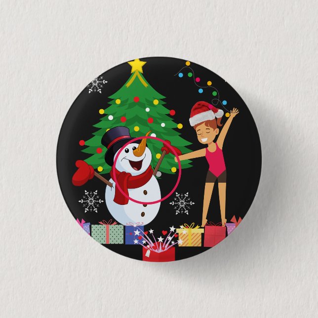 Rhythmic Gymnastics Christmas Celebration   Button (Front)