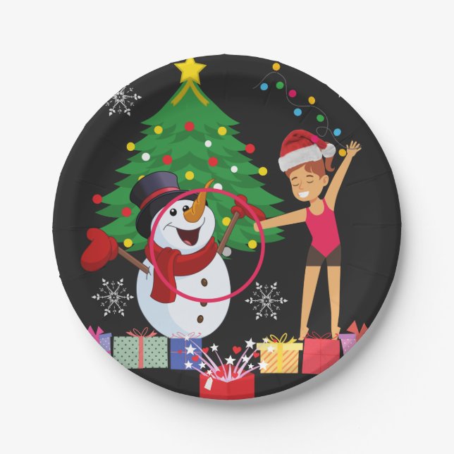 Rhythmic Gymnastics Christmas Celebration  Paper Plates (Front)
