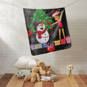 Rhythmic Gymnastics Christmas Celebration Personal Baby Blanket