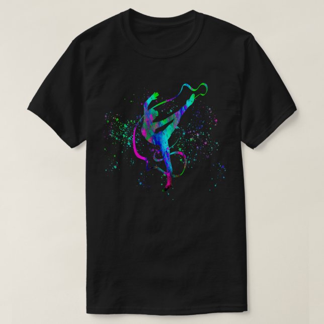 Rhythmic gymnastics competition in watercolor 4 T-Shirt (Design Front)